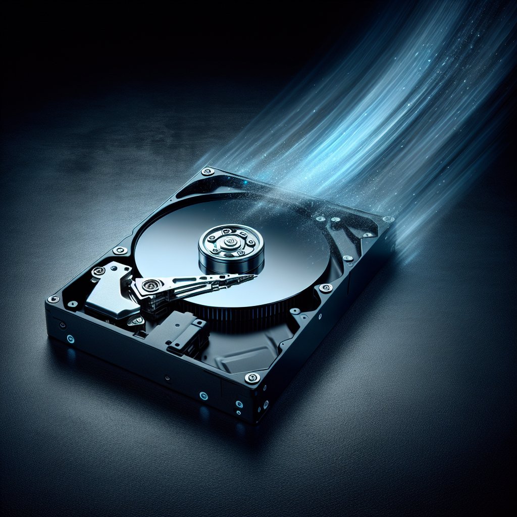 Hard drive with digital sweep effect