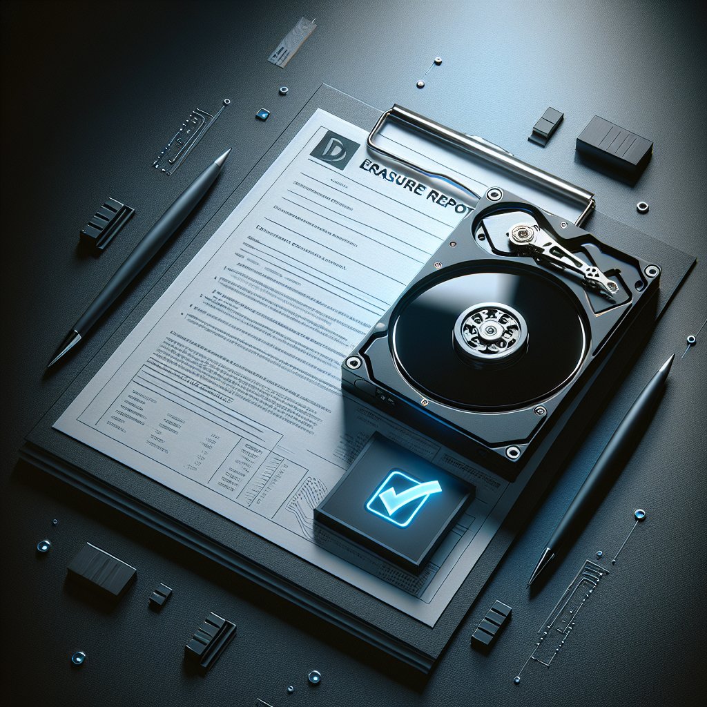 Hard drives and SSD on dark surface with blue accent lighting