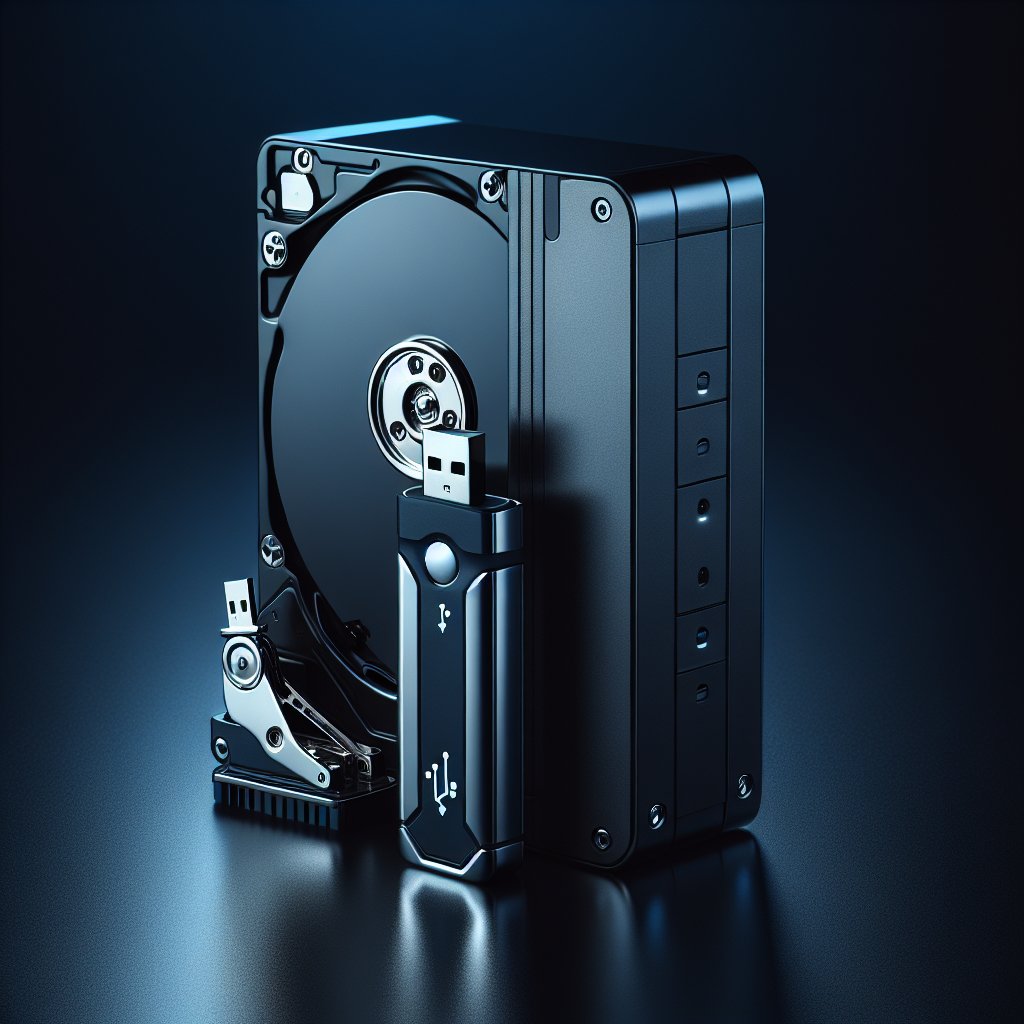 USB boot drive next to hard drive